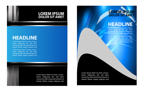Blue flyer cover design graphics vector 02