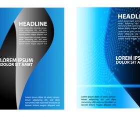 Blue flyer cover design graphics vector 03