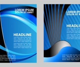 Blue flyer cover design graphics vector 04