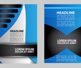 Blue flyer cover design graphics vector 07