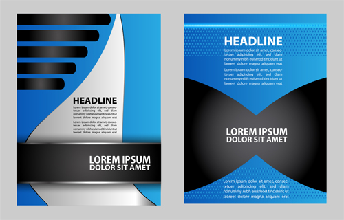 Blue flyer cover design graphics vector 07