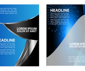 Blue flyer cover design graphics vector 08