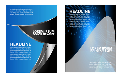 Blue flyer cover design graphics vector 08