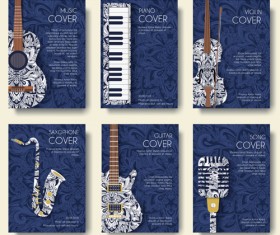 Blue styles music cover vector