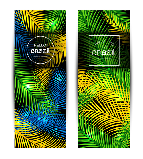 Brazil tropical paradise vector banners 01