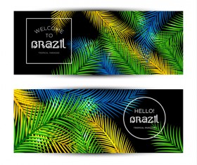 Brazil tropical paradise vector banners 02