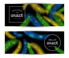 Brazil tropical paradise vector banners 03