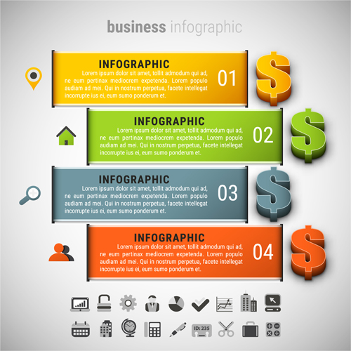 Business finance infographic vector 04