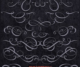Calligrapic classical ornaments set vector 06