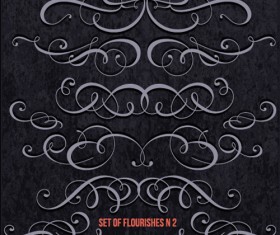 Calligrapic classical ornaments set vector 07