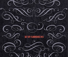 Calligrapic classical ornaments set vector 08