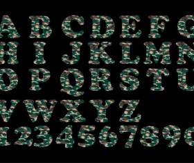 Camouflage alphabets fonts vector 01