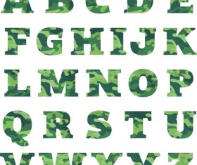 Camouflage alphabets fonts vector 02