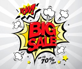 Cartoon style big sale template design vector 01