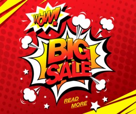 Cartoon style big sale template design vector 02