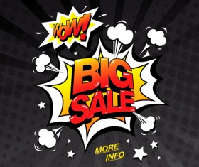 Cartoon style big sale template design vector 05