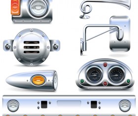 Chromed truck parts vector