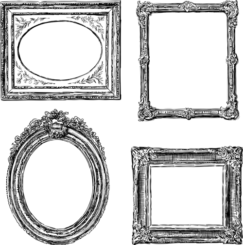 Classical photo frame vector material 04