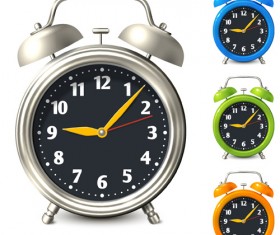 Colored alarm clock vector set 01