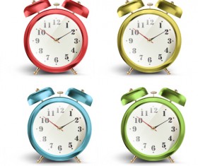 Colored alarm clock vector set 02