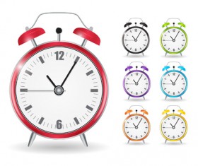 Colored alarm clock vector set 03