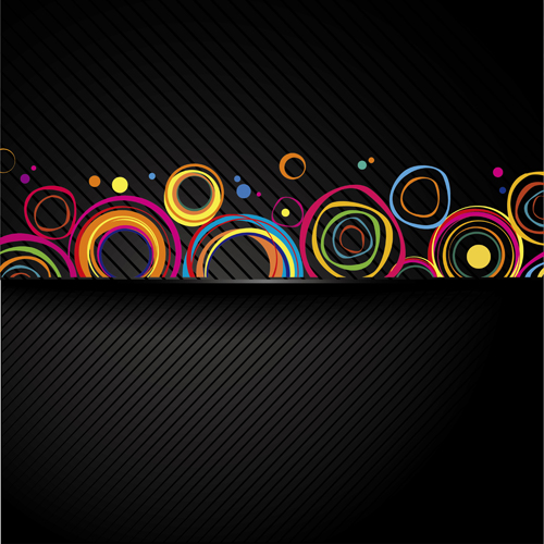 Colored circle with black background vector