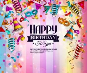 Colored confetti with birthday cards