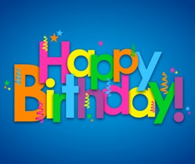 Colored happy birthday text design vector