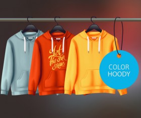 Colored hoody design template vector
