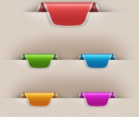 Colorful Web Labels PSD Set
