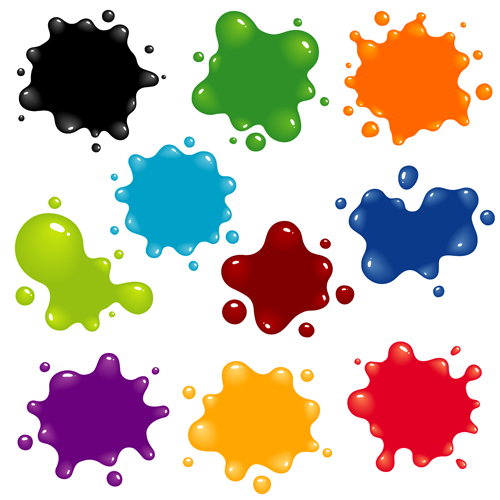 Colorful blots vector material