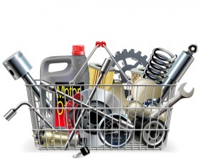 Creative car parts background vector 01