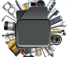 Creative car parts background vector 02