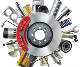 Creative car parts background vector 04