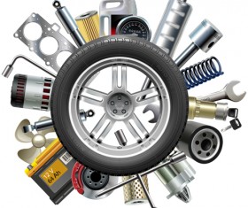 Creative car parts background vector 05