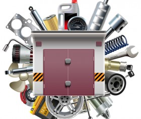 Creative car parts background vector 09