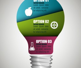 Creative lightbulb infographic vectors material 01