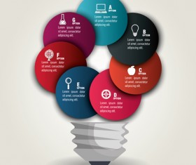 Creative lightbulb infographic vectors material 02
