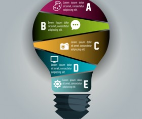 Creative lightbulb infographic vectors material 05