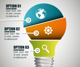 Creative lightbulb infographic vectors material 07