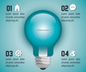 Creative lightbulb infographic vectors material 08
