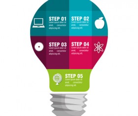 Creative lightbulb infographic vectors material 10