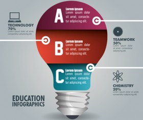 Creative lightbulb infographic vectors material 11