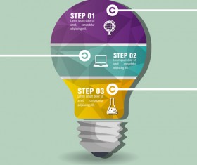 Creative lightbulb infographic vectors material 12