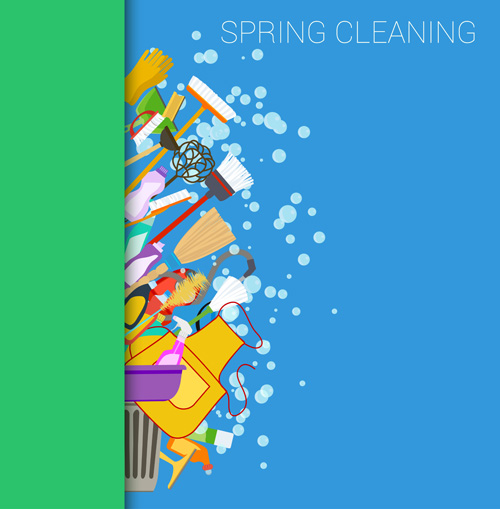 Creative spring cleaning vector background 02