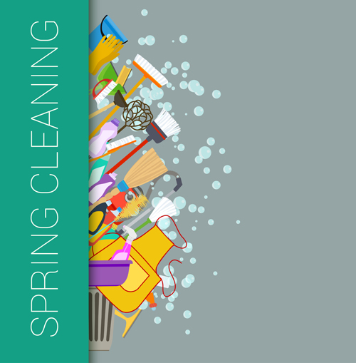 Creative spring cleaning vector background 03