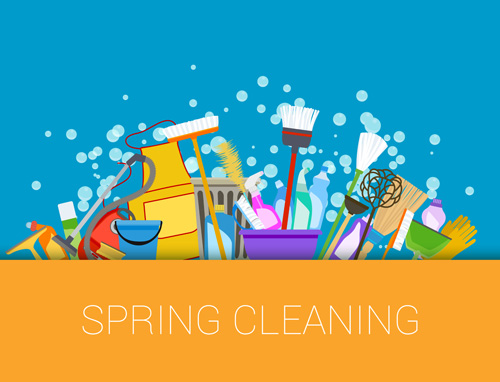 Creative spring cleaning vector background 04