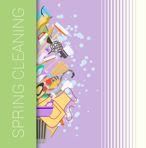 Creative spring cleaning vector background 05