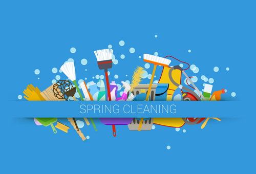 Creative spring cleaning vector background 06
