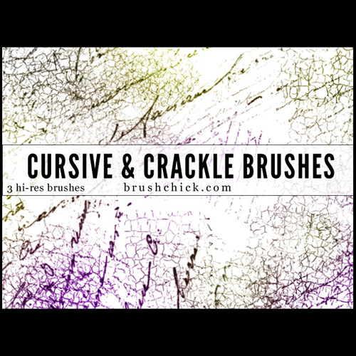 Cursive and Crackle Brushes Set